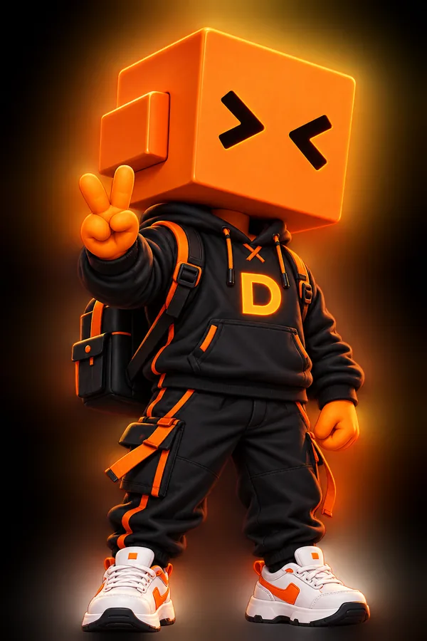 Código, la mascota cubo naranja, motor Claude